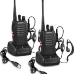 Radtel RT88 PMR446 Talkie-walkie, rechargeable, 16 canaux, walkis, walky, walky, avec fonction de charge, type USB, antenne annulaire, clip pour construction, restaurant, supermarché